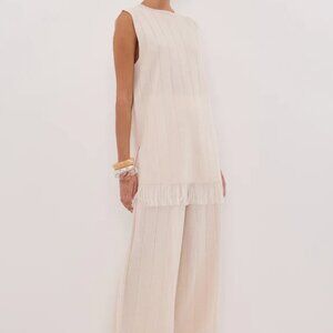 *BRAND NEW* DISSH ARIA FRINGED KNIT TOP & PANT IN CREAM